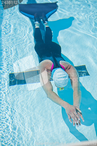 Image of Female freediver in pool