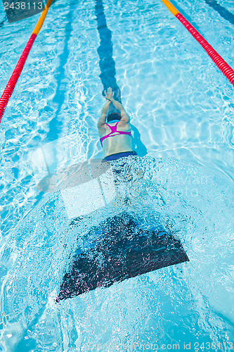 Image of Female freediver in pool