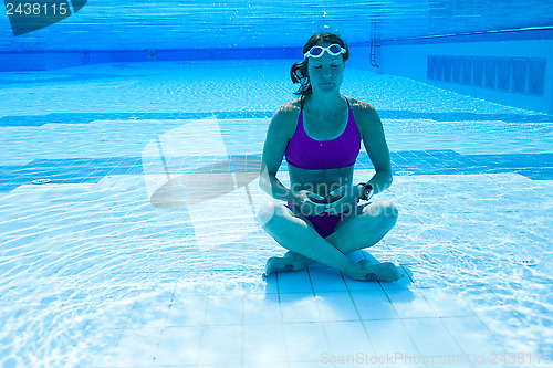 Image of Female meditating underwater