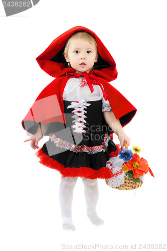 Image of Beautiful girl with basket