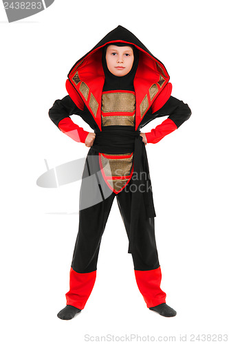 Image of Boy wearing ninja costume