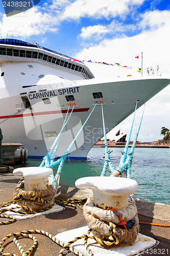 Image of Carnival Spirit Cruise Liner docked at Sydney Harbour