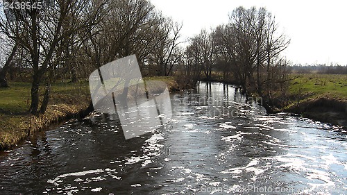 Image of flood on the river in the spring