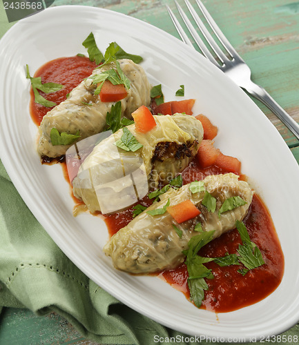 Image of Stuffed Cabbage With Tomato Sauce