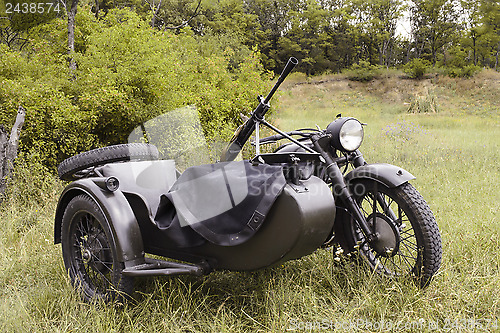 Image of Motorbike with a machine gun