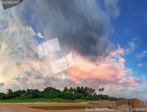 Image of Beautiful sky over the tropical ocean coast