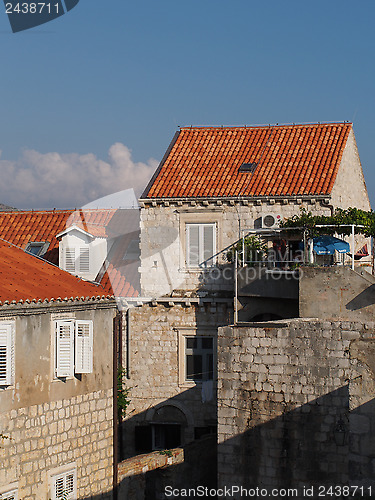 Image of Dubrovnik, august 2013, Croatia, mediterranean house