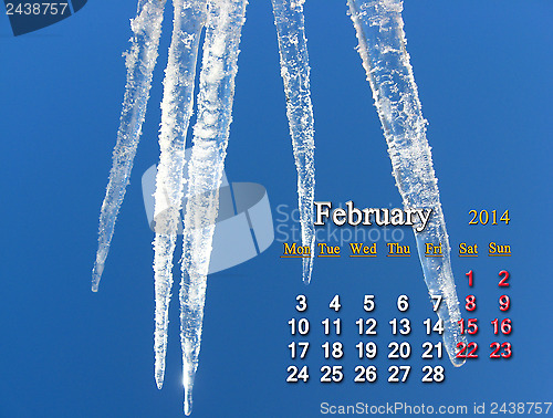 Image of calendar for the Fabruary of 2014