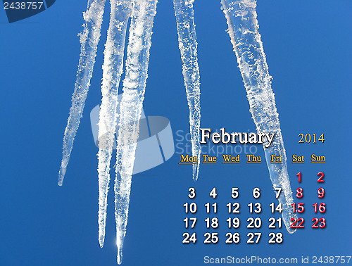 Image of calendar for the Fabruary of 2014