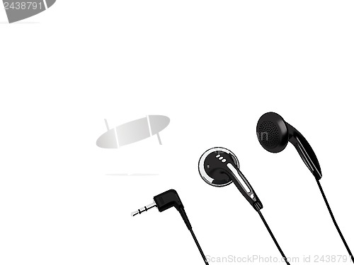 Image of Headphones and stereo MiniJack isolated on a white background