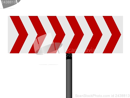 Image of Red and white direction sign