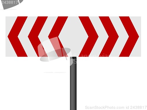 Image of Red and white different direction sign