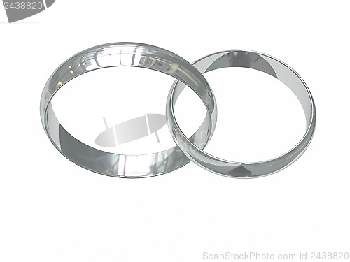 Image of Two platinum or silver wedding rings