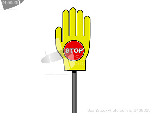 Image of STOP sign in palm sign
