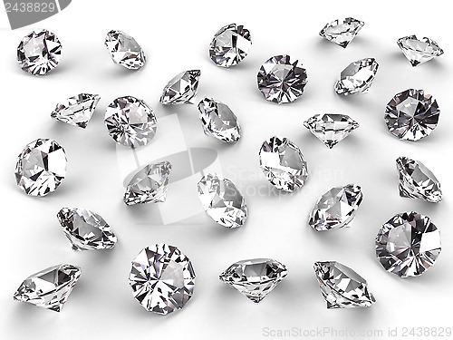 Image of Several diamonds with soft shadows