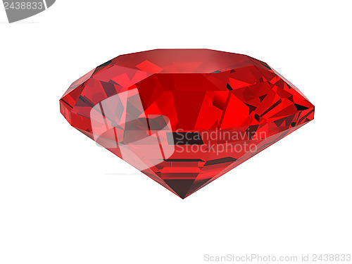 Image of Dark-red gemstone isolated on white