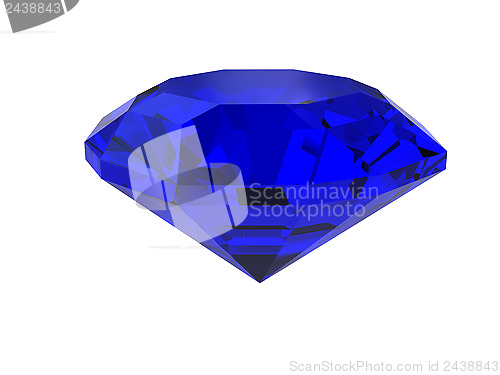 Image of Dark-blue gemstone isolated on white