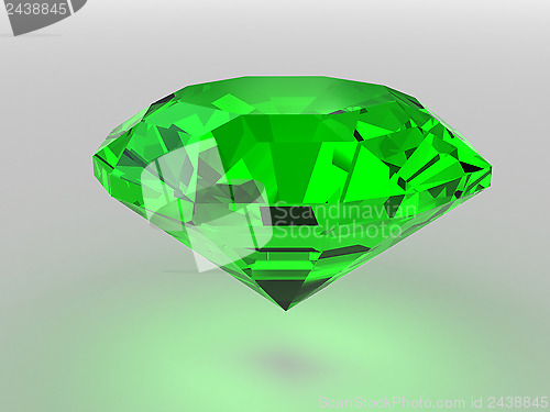 Image of Dark-green gemstone rendered with soft shadows