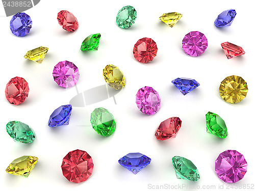 Image of Several multi-coloured gemstones