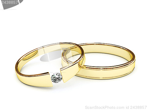 Image of Gold rings with diamond