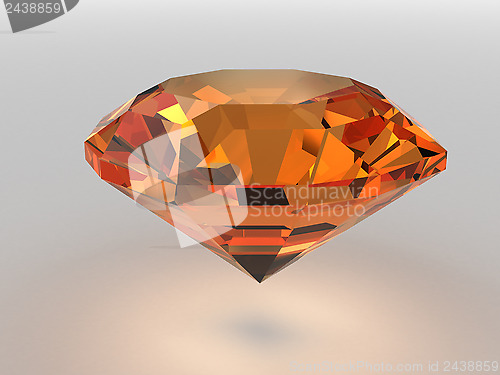 Image of Dark-orange gemstone rendered with soft shadows