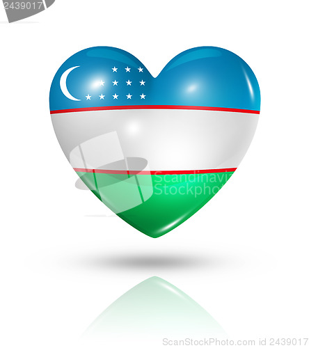 Image of Love Uzbekistan, heart flag icon