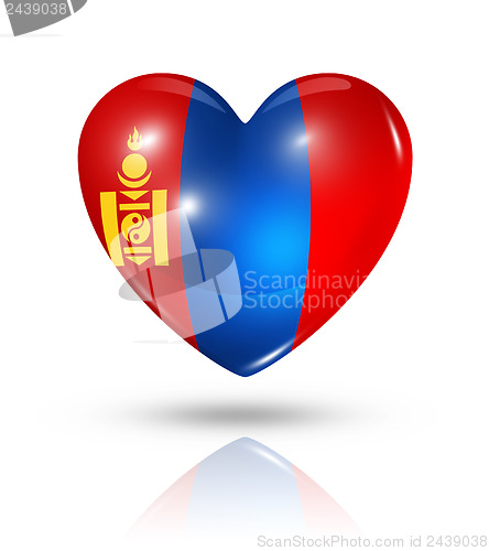 Image of Love Mongolia, heart flag icon