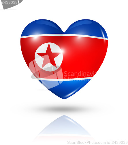 Image of Love North Korea, heart flag icon