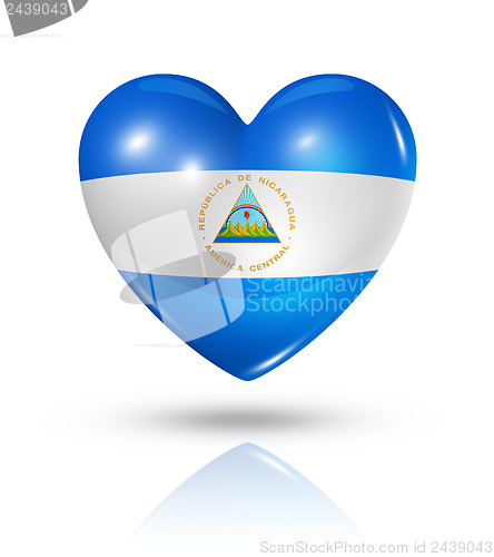Image of Love Nicaragua, heart flag icon