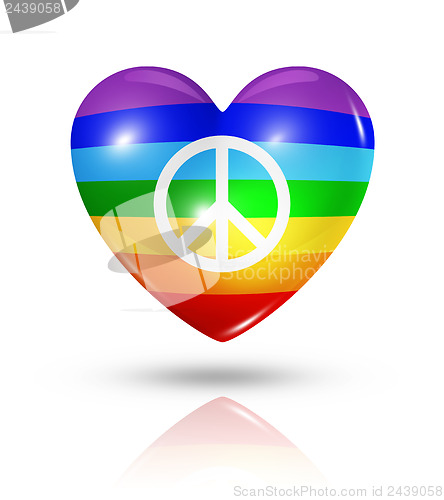 Image of Love peace, heart flag icon