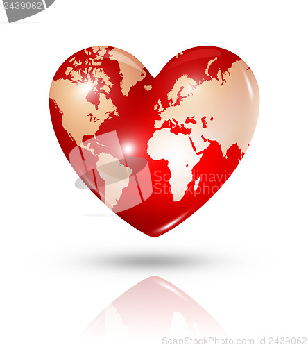 Image of Love earth, heart icon