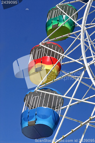 Image of Vivid Ferris Wheel and Moon