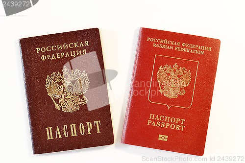 Image of internal and foreign passports of the Russian Federation