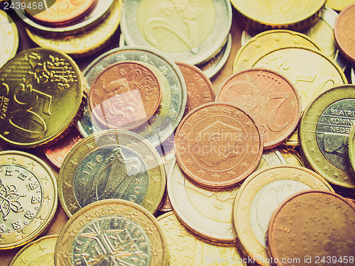 Image of Retro look Euro coins