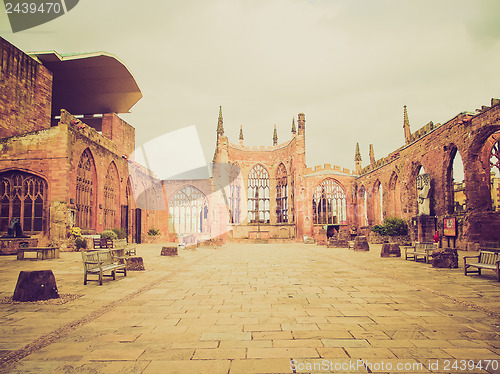 Image of Retro look Coventry Cathedral ruins