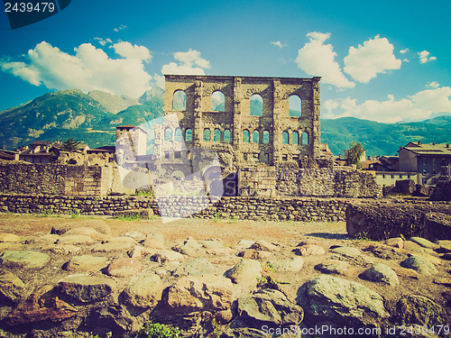 Image of Retro look Roman Theatre Aosta