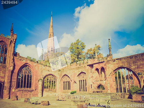 Image of Retro look Coventry Cathedral ruins