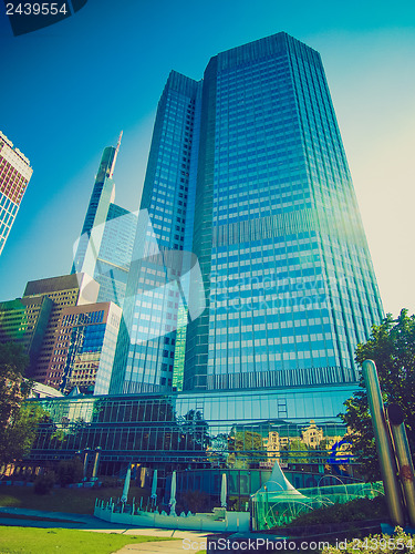 Image of Retro look European Central Bank in Frankfurt