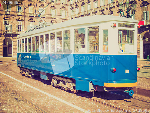 Image of Retro look Old tram in Turin