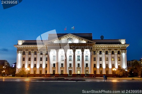 Image of Administration of the Tyumen region in night-time lighting