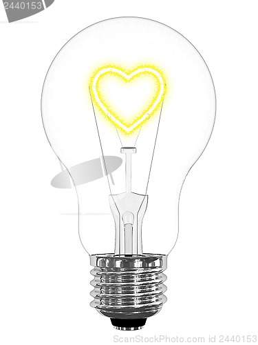 Image of Lightbulb with sparkling heart symbol inside