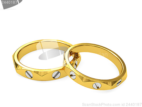 Image of Yellow and white gold exclusive wedding rings