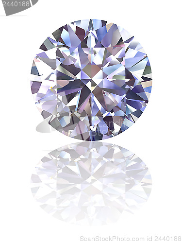 Image of Diamond on glossy white background