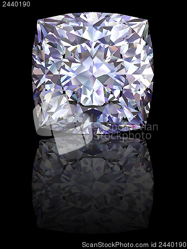 Image of Square diamond on glossy black background