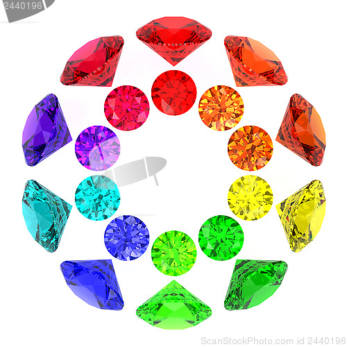 Image of Gemstones kaleidoscope of rainbow colours