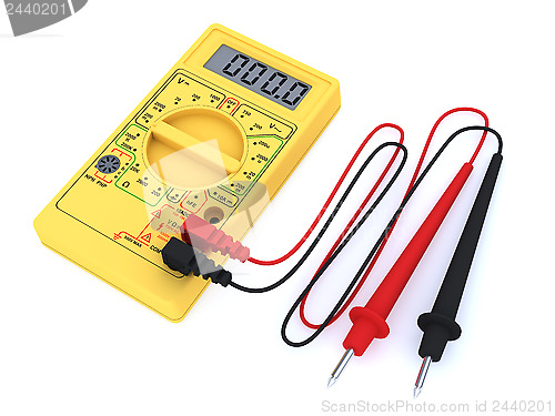 Image of Digital multimeter on white background