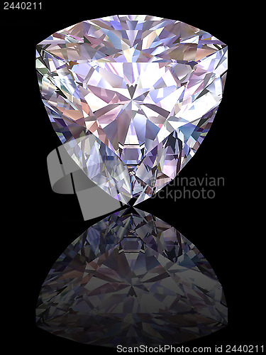 Image of Diamond on glossy black background