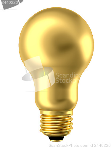 Image of Golden lightbulb isolated on white
