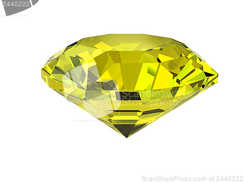 Image of Yellow diamond isolated on white