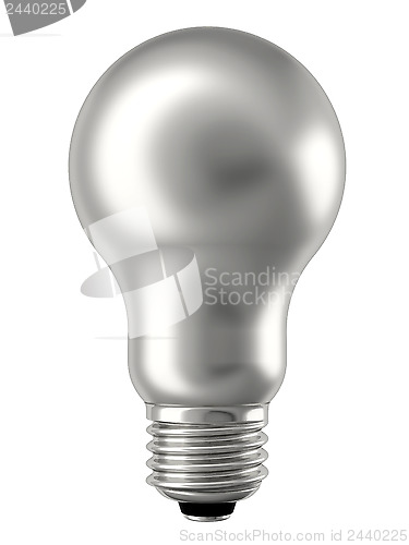 Image of Silver lightbulb isolated on white